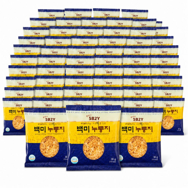 양면으로 구운 김선애 오병이어 백미누룽지 30년전통 HACCP인증, 100개, 30g