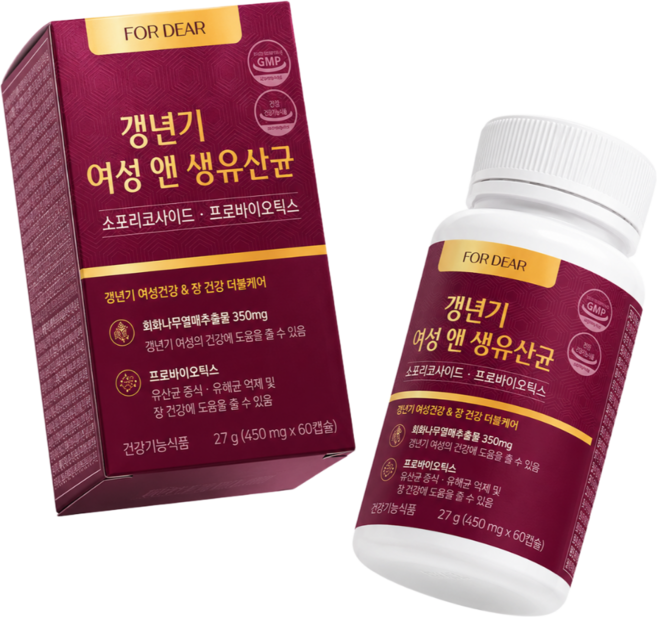 갱년기유산균 yt1 식약청 인증 메노락토프리미엄 갱년기 여성앤 생유산균 세트상품[선택:옵션1/옵션2], 60정, 3개