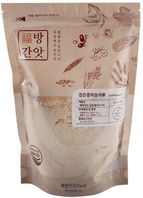 국산 검은콩 미숫가루 순수곡물 검은콩50% 복방앗간, 500g, 1개