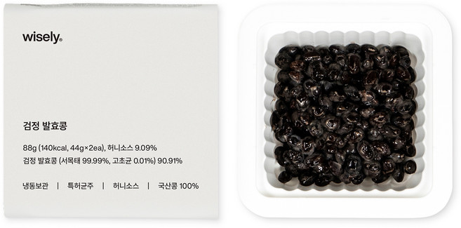 와이즐리 검정 발효콩 특허균주 국산콩 이계호 교수개발 청국장 한국형 검정콩 검은콩 나또 낫또 나토, 24개, 44g