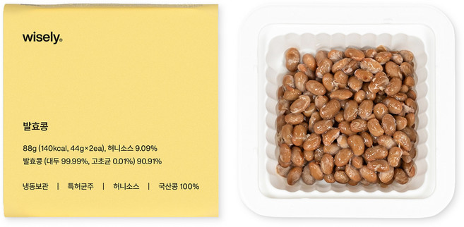 와이즐리 발효콩 특허균주 국산콩 이계호 교수개발 청국장 한국형 나또 낫또 나토, 44g, 24개