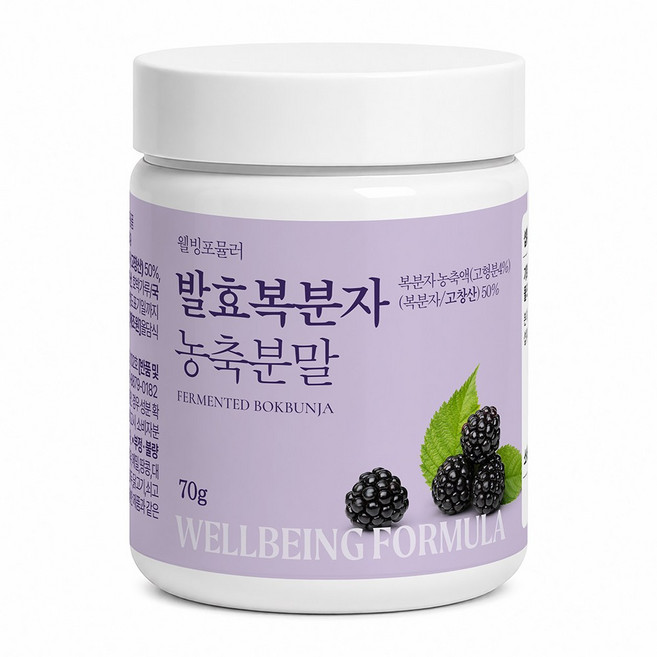 웰빙포뮬러 국내산 고창 복분자분말 국산 복분자가루 100% 발효농축분말, 1개, 70g