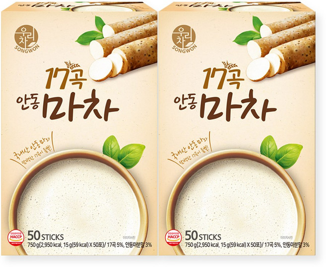 우리차 17곡 안동마차 50Tx2개+ 바나바잎차 40T, 50개입, 15g, 2개
