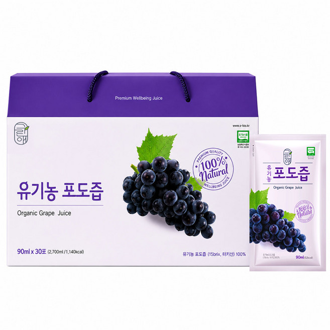 그린애 유기농 포도즙, 90ml, 30개