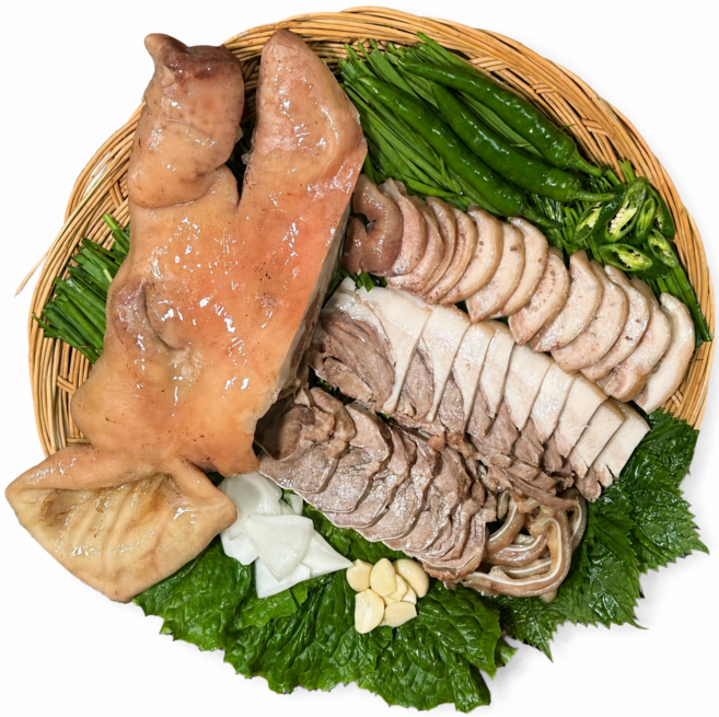모두의국밥 삶은돼지머리고기 반마리 1.5kg 내외 순대국밥재료 수육용 국밥용머릿고기, 1개