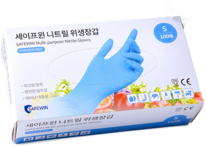 비츄인 세이프윈 니트릴장갑 100매입, S / 200매