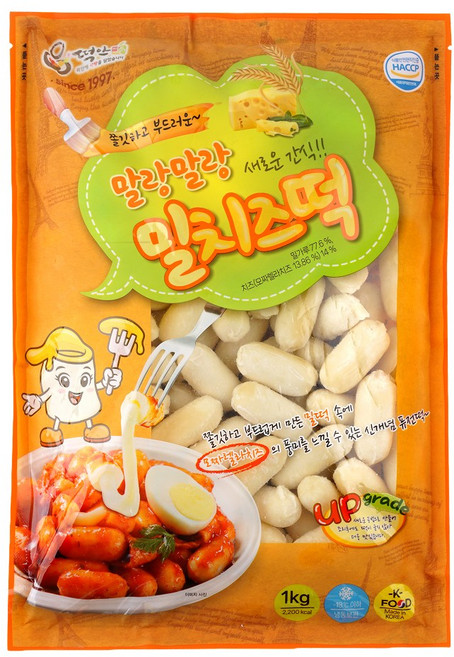 떡안애 퓨전 밀치즈떡 1kg, 8개