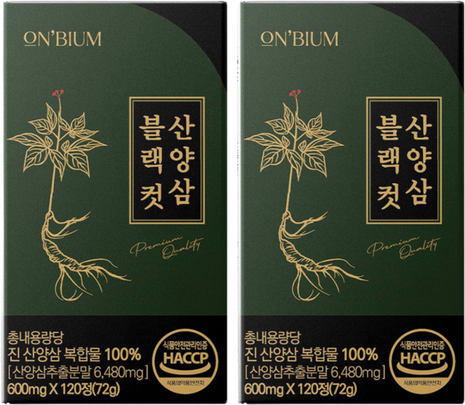 2위 - [100% 정품] 온비움 산양삼 블랙 컷, 2개, 120정