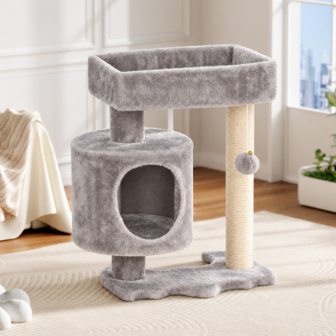 3위 - BEWISHOME 고양이 캣타워 고양이침대 상단 휴식공간 탈착식 장난감공 포함 고양이용품 55cm MMJ97
