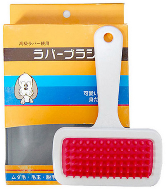 일본산 JRS 고무 브러쉬 L(고양이겸용)/애견브러쉬/강아지브러쉬, 가본, 1개