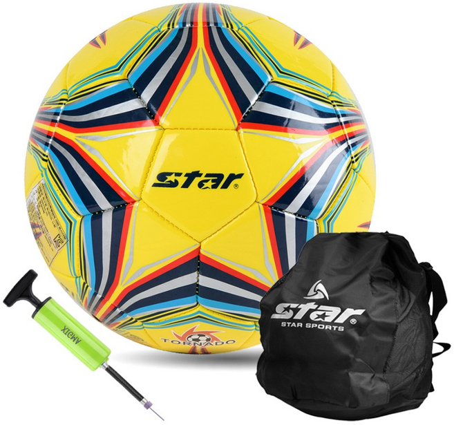 스타축구공 SB8795 축구공 + 볼가방 +볼펌프, 토네이도(옐로우), 1세트