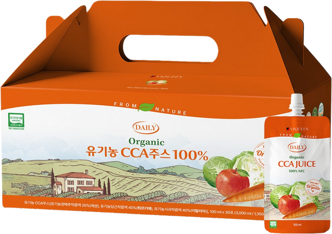 바이퀸 유기농 NFC 착즙 100% CCA주스, 30개, 100ml