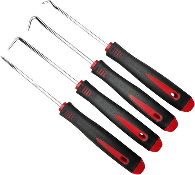 ITL 오링 풀러 세트 실리콘 고무 링 패킹 수리 공구 갈고리 송곳 플러세트 4P 165mm, 1개