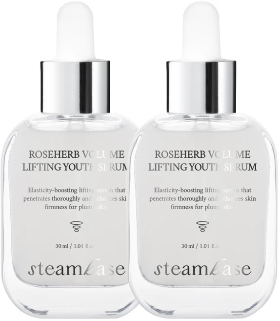 [공식] 스팀베이스 2중 기능성 미백&주름개선 로즈허브 볼륨 리프팅 유스 세럼, 2개, 30ml - 쿠팡