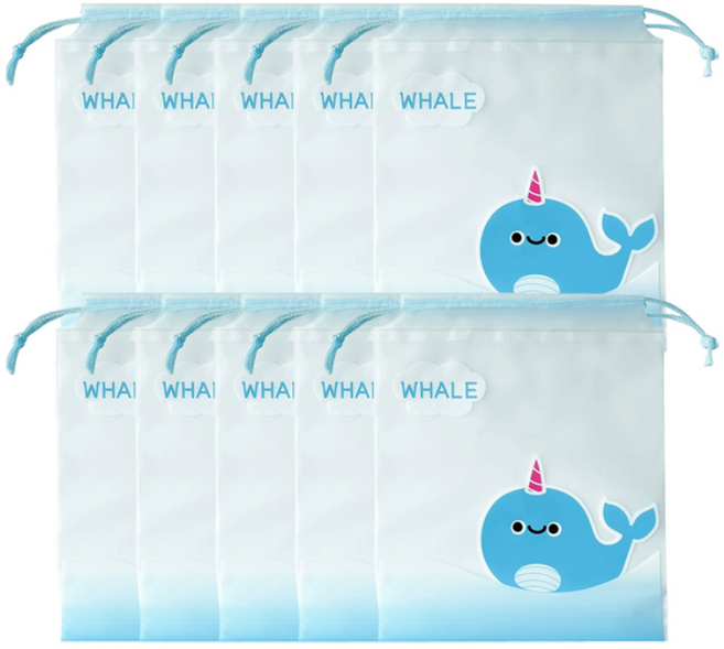 [10개입] 서온리 짐정리가 쉬운 반투명 신발파우치 여행용방수파우치 수영복 옷 선물 포장 다용도 여행용파우치