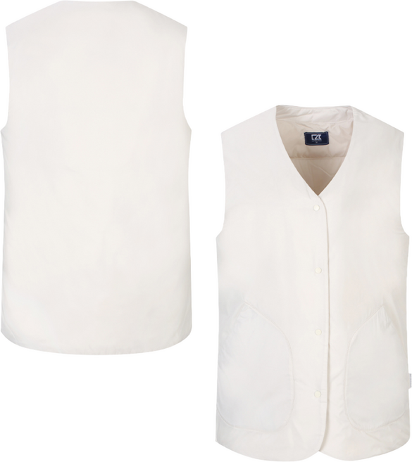 커터앤벅 여성 무봉제 심리스 덕다운 브이넥 골프 베스트 CBFVS34910