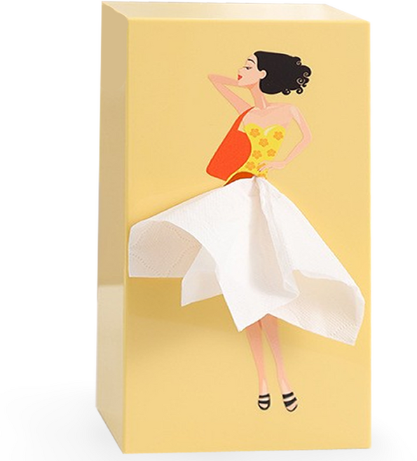 리리월드 예쁜 공주 사각 티슈 휴지 케이스, 1개, 옐로