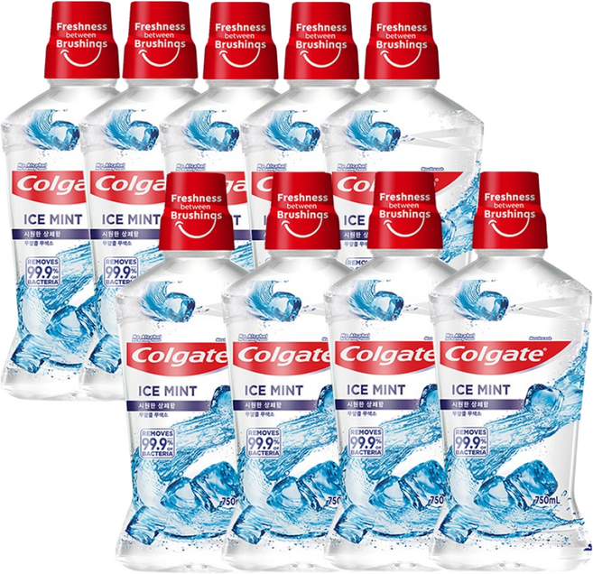 콜게이트 마우스워시 아이스민트 750ml, 9개