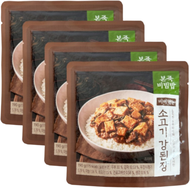 본죽비빔밥 소고기 강된장, 4개, 190g