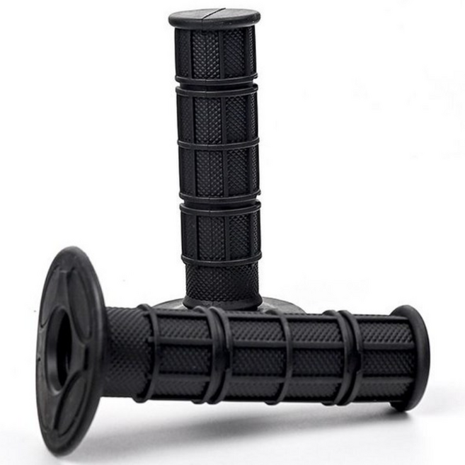 글로리존 오토바이 컬러 고무손잡이 핸들 그립 커버 2p, 1세트, 블랙