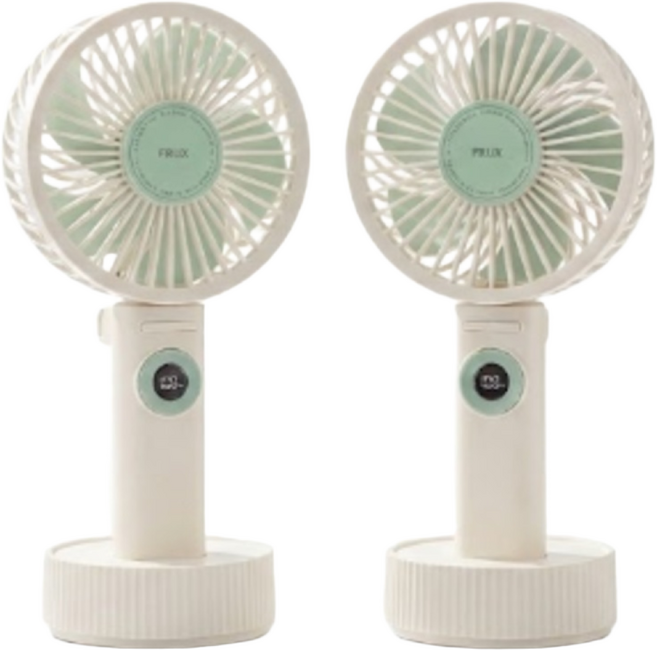 휴대용 빅팬 손선풍기 빅사이즈15cm 탁상겸용 회전기능까지 프럭스R, 밀크그린, 1+1 기획 여름특가