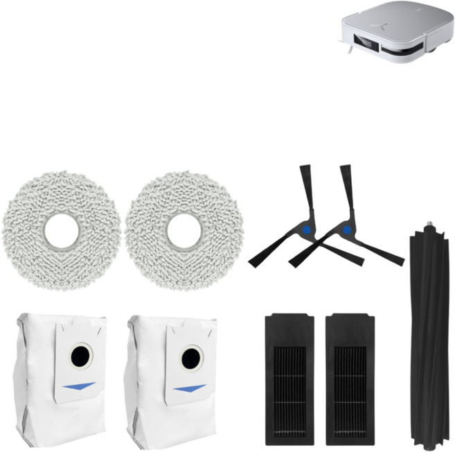 에코백스 X2 옴니 소모품 세트 먼지봉투 물걸레 브러시 필터 에코벡스 호환, 1세트, X2 블랙 9pcs