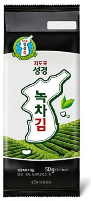 지도표성경 녹차 조각김, 50g, 10개