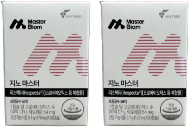 지노마스터 리스펙타 유산균 프로바이오틱스 프로바이오스틱 여성 Y존 케어 질유산균 질 분비물 장 건강 영양제, 30정, 2박스