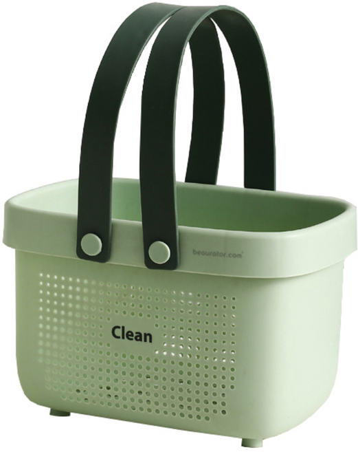 뷰레이터닷컴 클린 물빠지는 목욕가방 수영장 샤워 목욕바구니, 그린