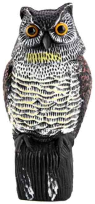 딩동펫 비둘기퇴치 360도 회전 부엉이 모형, 혼합색상, 1개