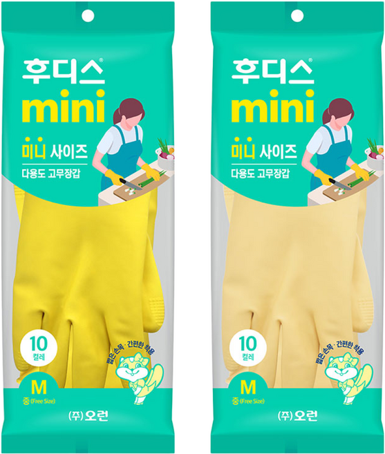 오런 [오런] 대광 단미니 고무장갑 중 10입 노랑, 1개
