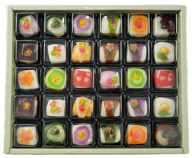 20년 전통 고급 수제 과일모양 화과자 백화점 선물세트 화과자 만쥬 (+보자기), 50g, 30개