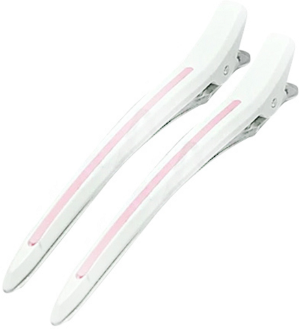 다카라 크리스탈 헤어클립 대 120mm, 화이트 + 핑크, 2개