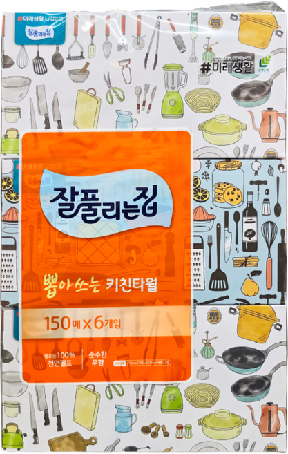 잘풀리는집 뽑아쓰는 키친타월 150매 X 6입