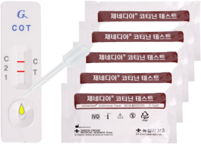 니코틴검사 니코틴 검사기 소변 검사 키트 금연치료, 5개