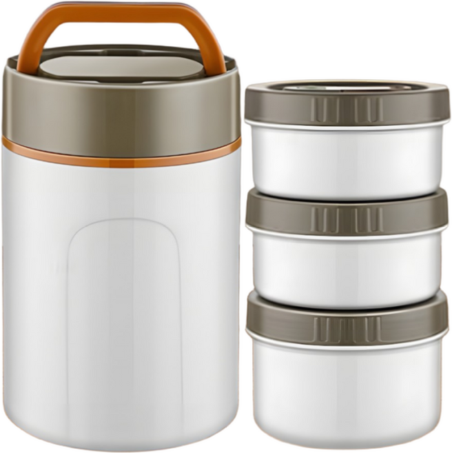 코코리브 스텐 316 보온도시락, 1세트, 화이트