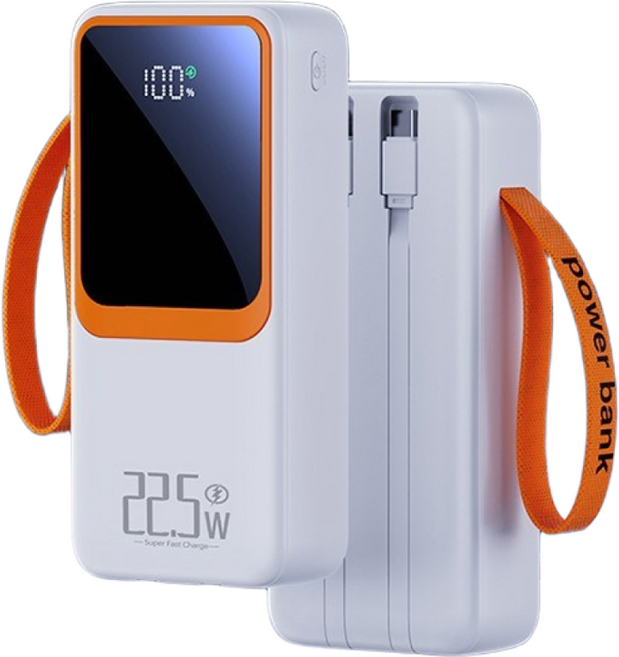 캠핑보조배터리 50000mah 대용량 보조배터리 66W 고속충전 LED 디스플레이, 흰색