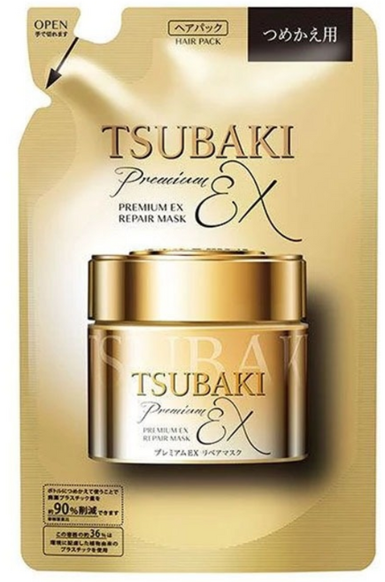 시세이도 츠바키 프리미엄 EX 리페어 마스크 헤어팩 리필, 2개, 150g