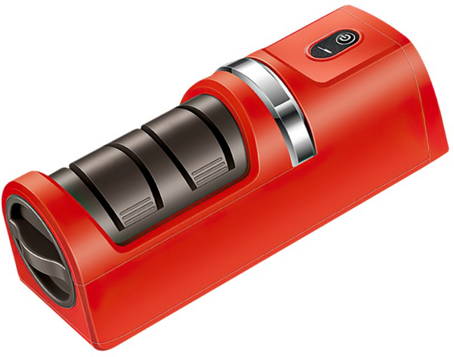 MOKIN 무선 전동 칼갈이 초고속 스텐 가정용 업소용 다용도 휴대용, 1개, 레드