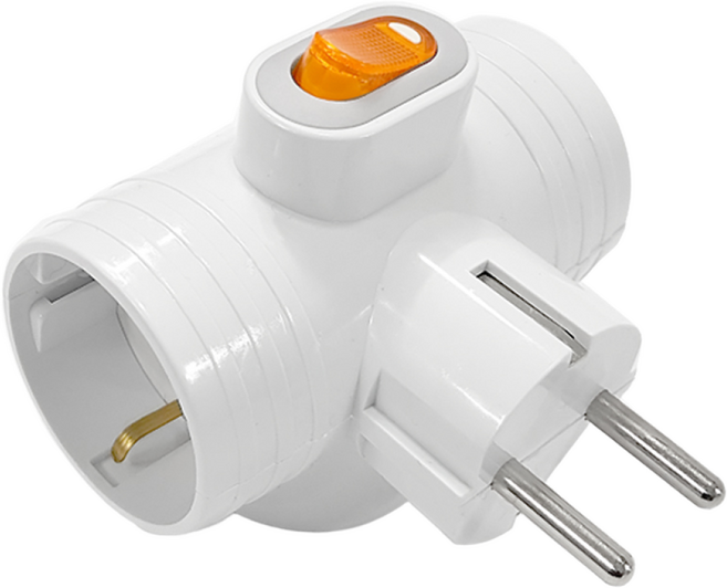 위드아이엔씨 스위치 T자형 멀티탭, 1개, 화이트, 9cm