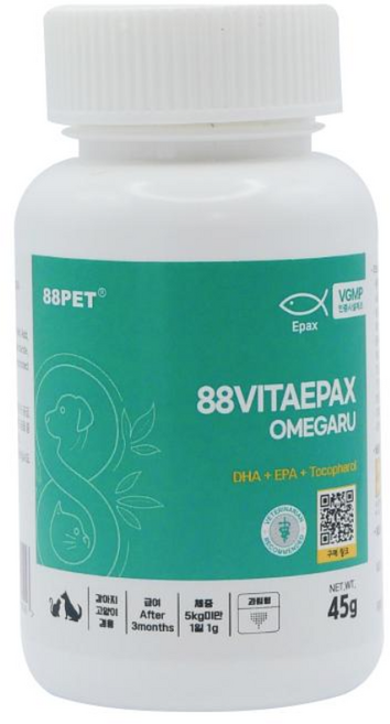 88펫 비타에팍스 맛있게 뿌려먹는 오메가3 강아지 고양이 피부 피모 눈 심장 관절 혈관, 1개, 45회분