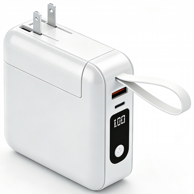 20000mAh 行動電源 支援Lightning+Type-C 22.5W 快充 附AC插頭, 白色, 20000mAh新款行動電源