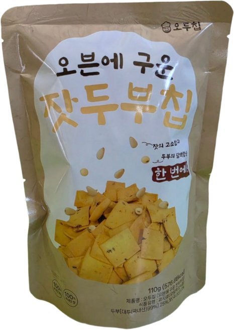 오븐에 구운 국내산 잣두부칩100% 오두칩, 10개, 110g