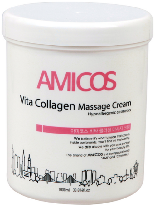 아미코스 비타콜라겐 마사지크림 1000ml & 해면10장, 1kg, 1개