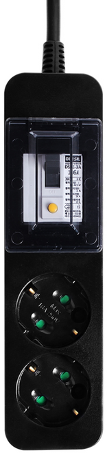 대성 고용량 멀티탭 누전차단 2구 DA-02, 1.5m, 1개, 블랙