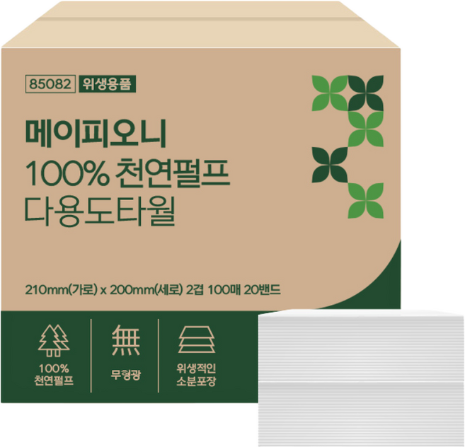 메이피오니 천연펄프 다용도타월, 2000개입, 1개