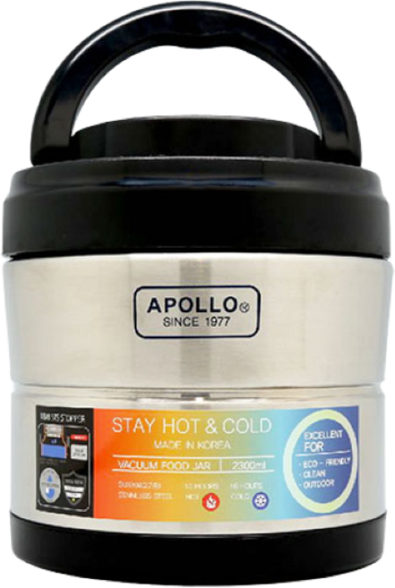 APOLLO 아폴로보온병 스텐진공볼 보온보냉용기 보온통 보냉통 국통 보온밥통 죽통 보냉병 보온병, 혼합색상, 2300ml, 1개