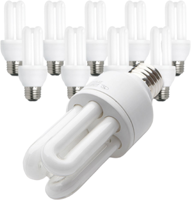장수램프 삼파장램프 EL 11W [10개입] 일반전구 세트, 전구색, 10개