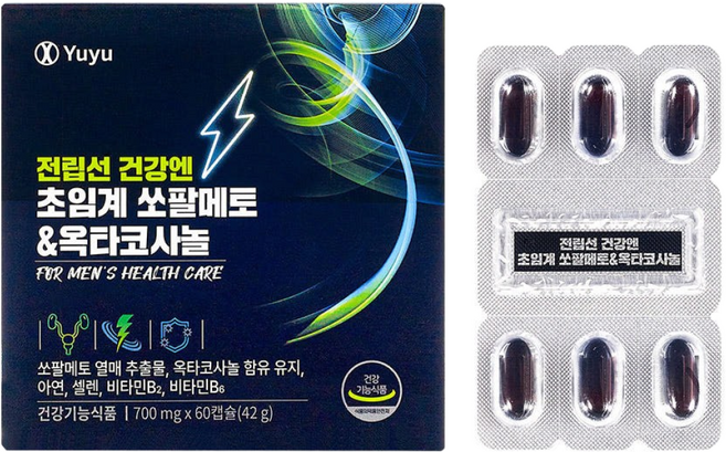 유유제약 전립선건강 엔 초임계 쏘팔메토 옥타코사놀 로르산, 60정, 3박스