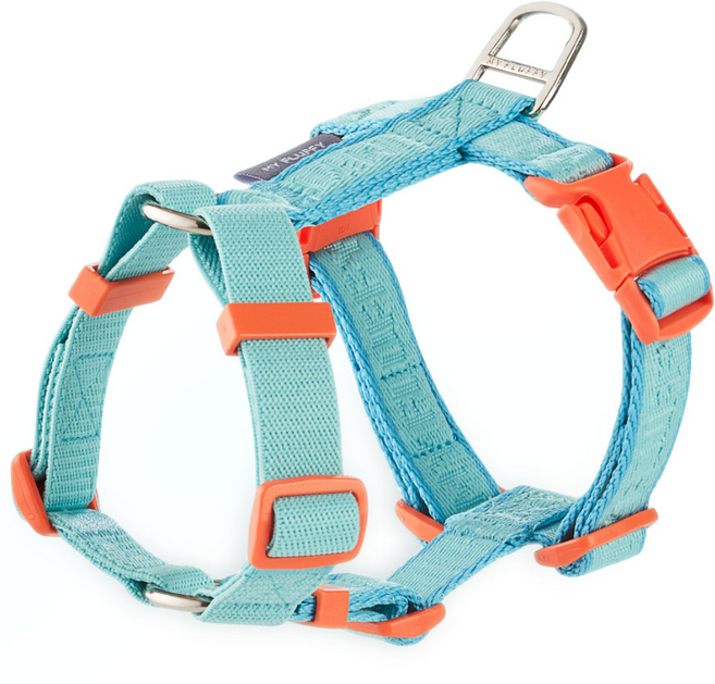 마이플러피 강아지 충격완화 H형 하네스 핏밴드, 아쿠아블루, 1개